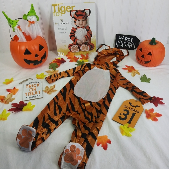 In Character Tiger Tot Halloween Costume Size Infant Jumpsuit /Hood - Picture 11 of 12